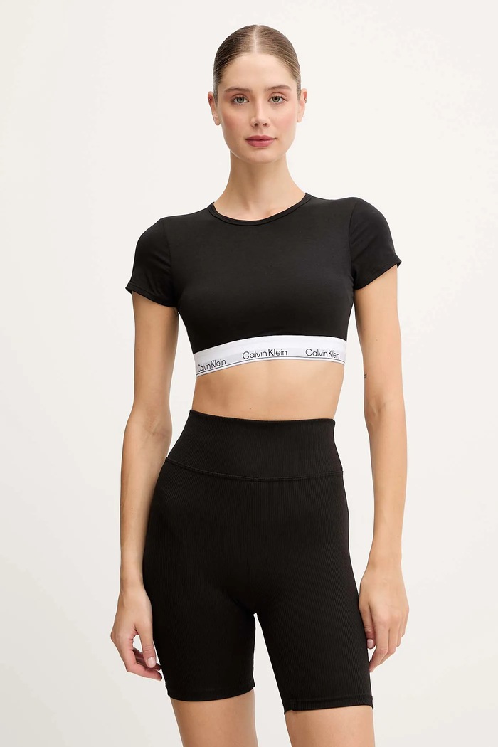 Calvin Klein Underwear top pentru femei, din bumbac LV00QF8495 negru SS26