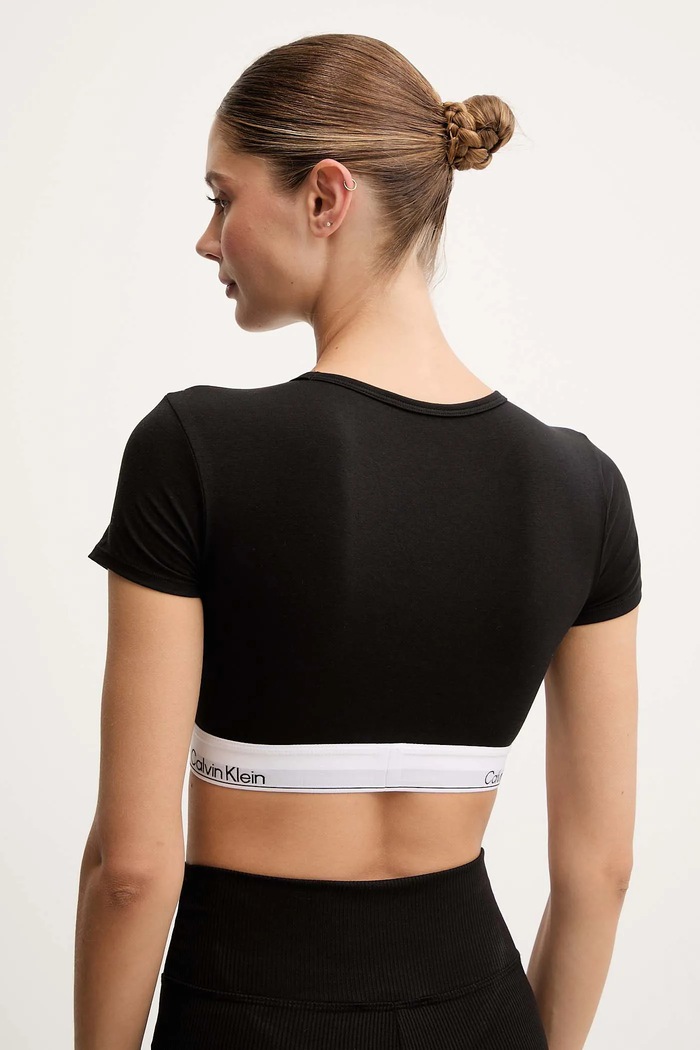 Îmbrăcăminte Calvin Klein Underwear top pentru femei, din bumbac LV00QF8495 negru