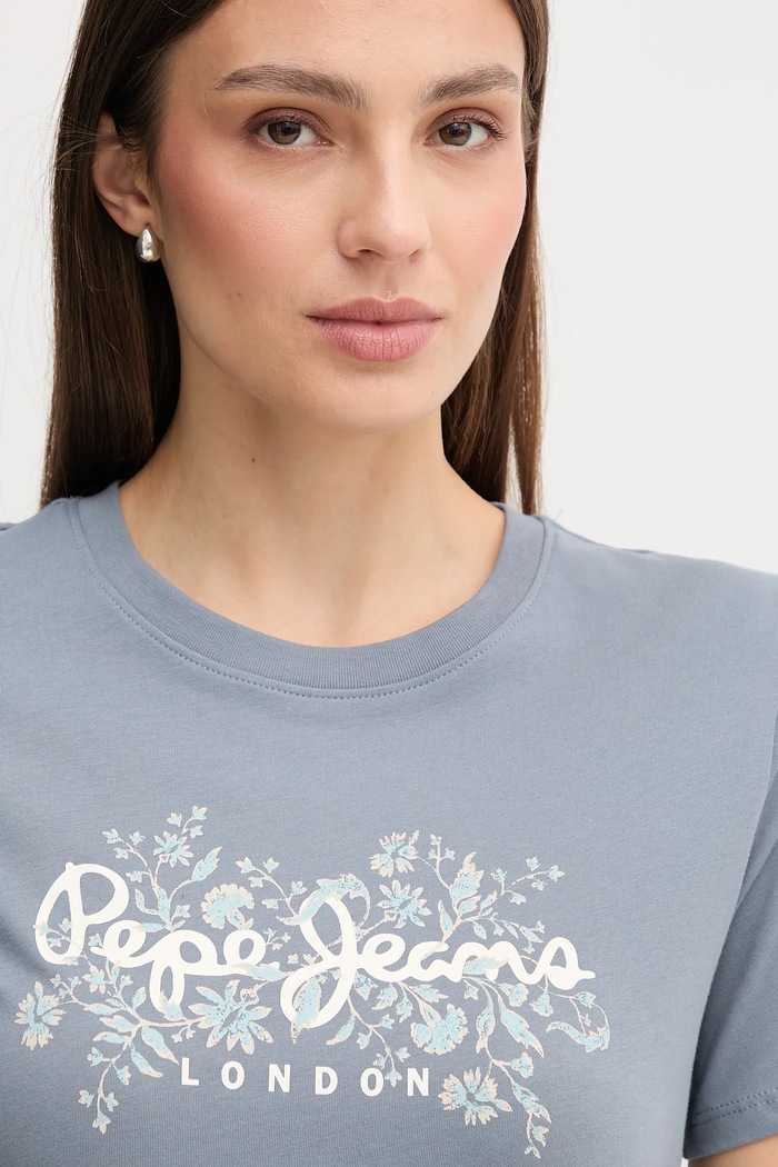 Pepe Jeans tricou din bumbac albastru PL5000049