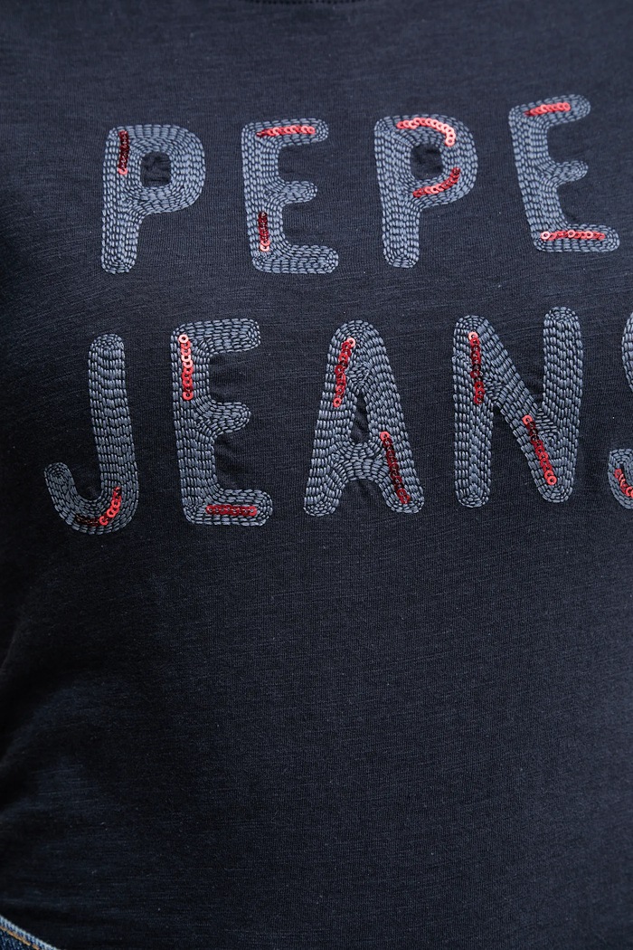 Bavlnené tričko Pepe Jeans PL5000045 tmavomodrá