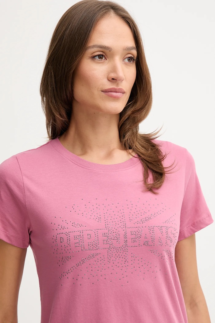 Pepe Jeans t-shirt bawełniany różowy PL5000026