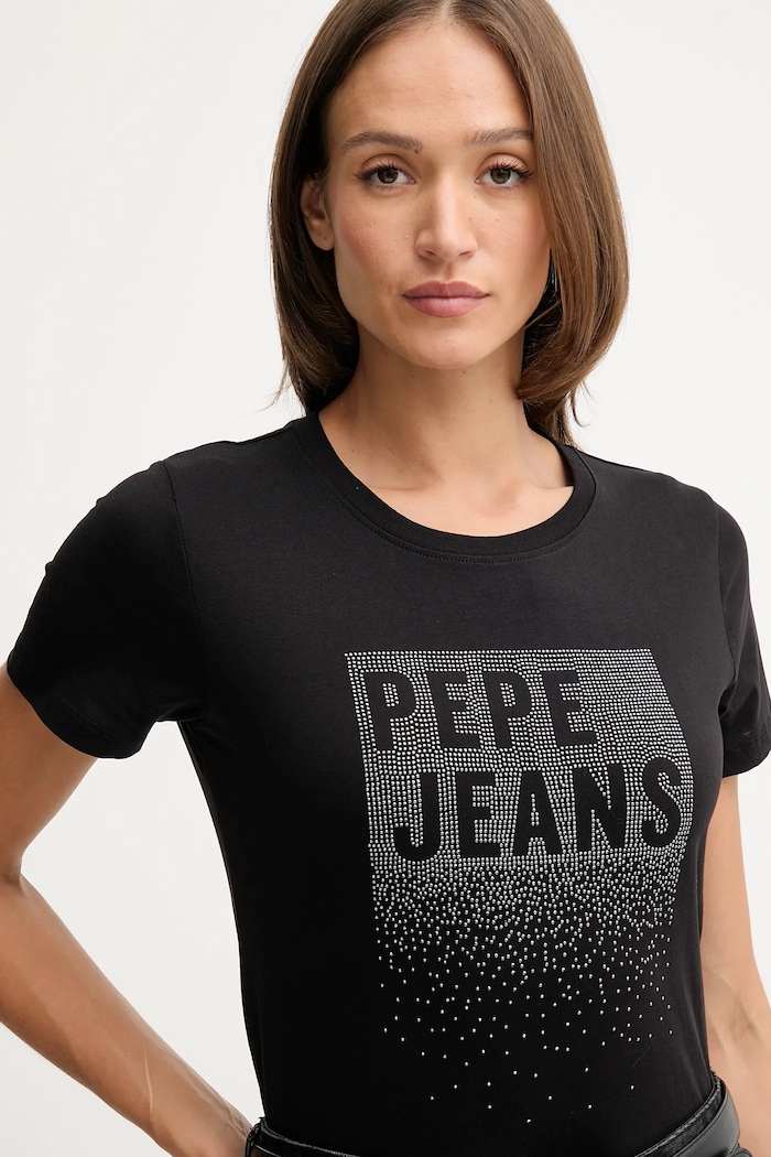 Bavlnené tričko Pepe Jeans čierna PL5000020