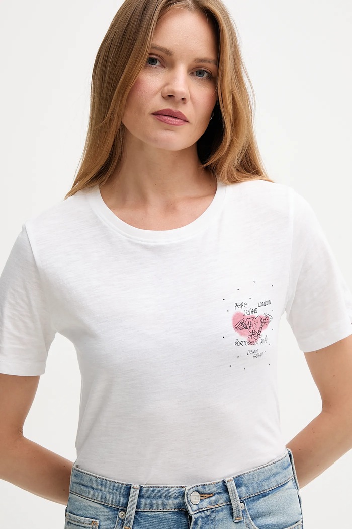 Bavlnené tričko Pepe Jeans biela PL5000021
