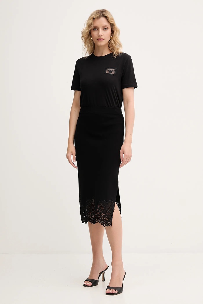 Bavlnené tričko Twinset 252TP2051 čierna AW25