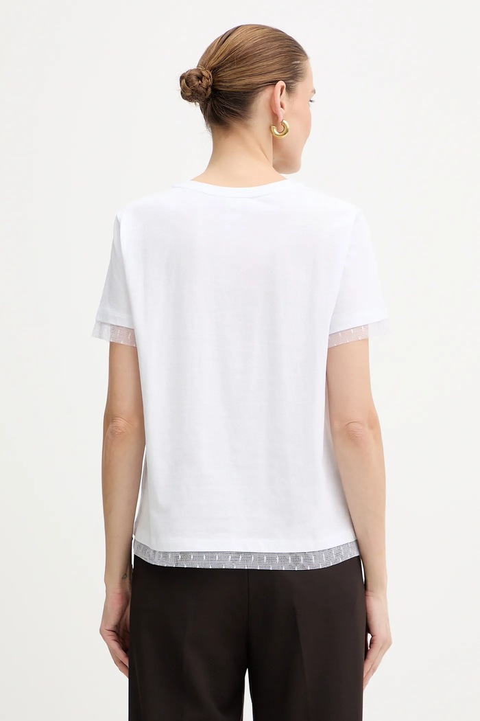 Îmbrăcăminte Twinset tricou din bumbac 252TT231A alb