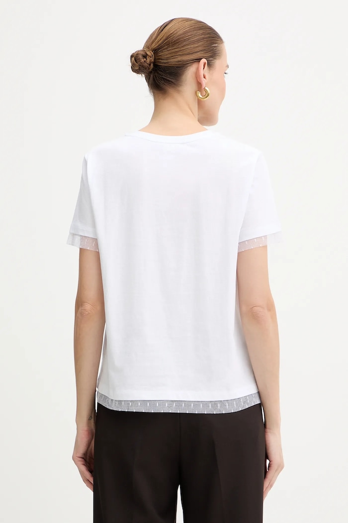 Îmbrăcăminte Twinset tricou din bumbac 252TT231A alb