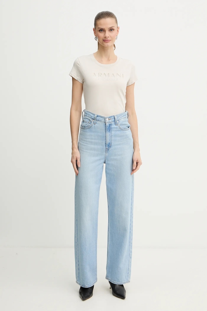 Bavlnené tričko Armani Exchange XW001351.AF17172 béžová AW25