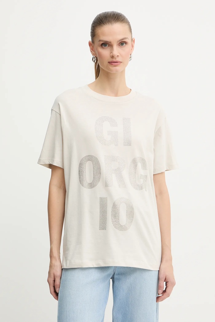 Bavlnené tričko Armani Exchange relaxed béžová XW001354.AF17172