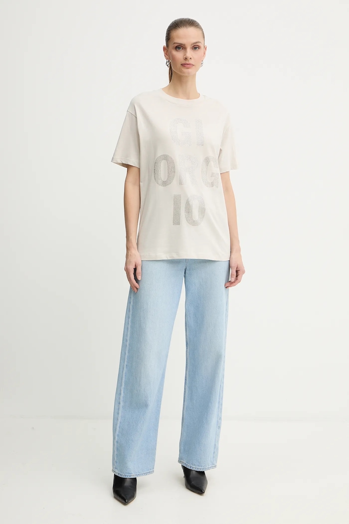 Bavlnené tričko Armani Exchange XW001354.AF17172 béžová AW25