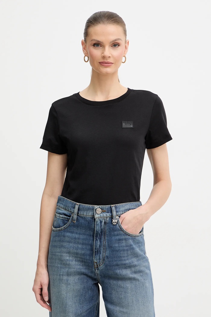 Bavlnené tričko Armani Exchange nášivka čierna XW001386.AF10356