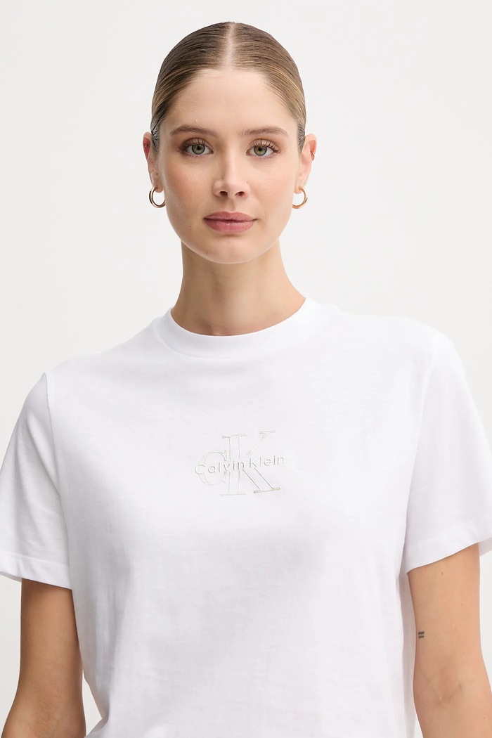 Calvin Klein Jeans tričko dámske bavlnené biela LV047D873G
