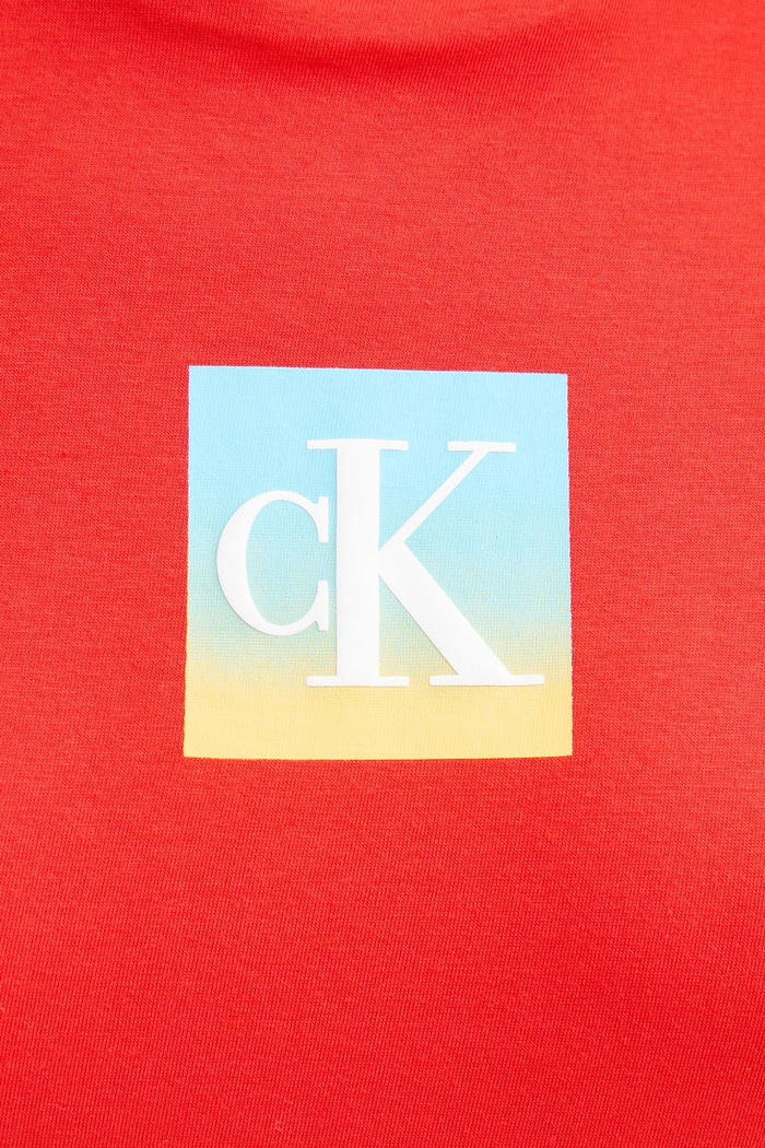 Bombažna kratka majica Calvin Klein Jeans Calvin Klein Jeans rdeča LV047D874G