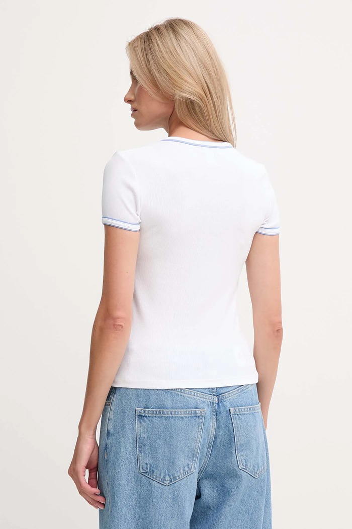 Îmbrăcăminte Calvin Klein Jeans tricou LV047D201G alb