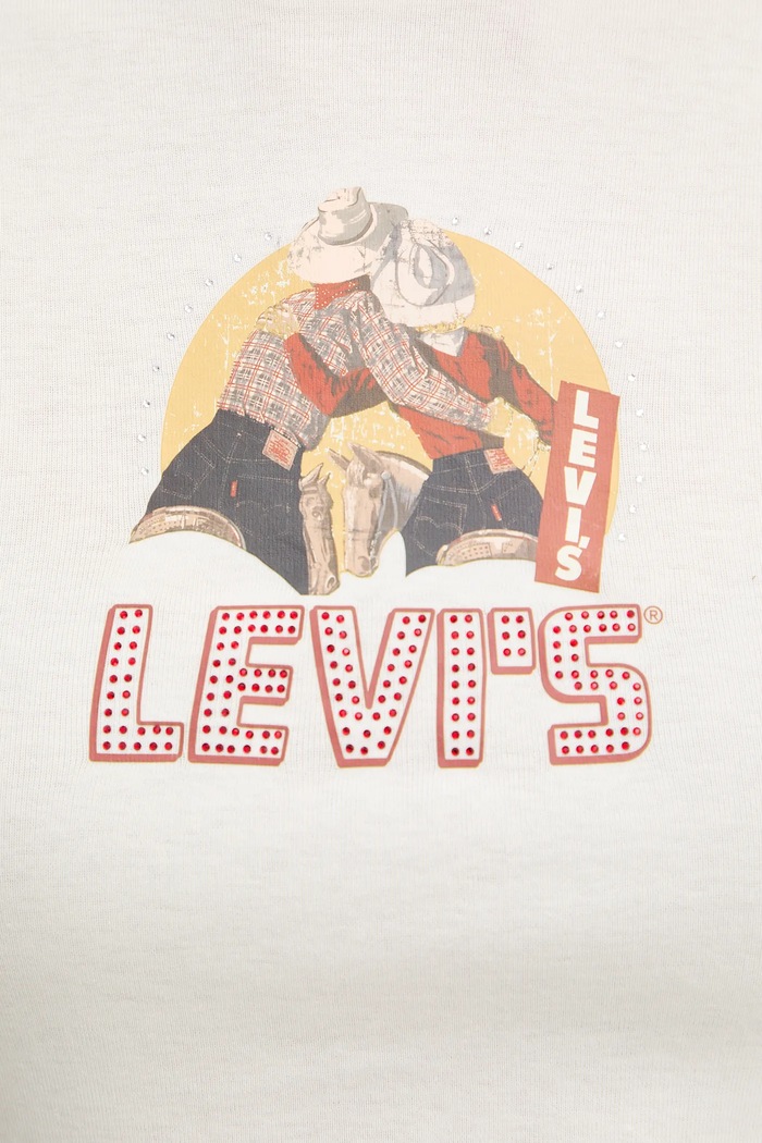 Bavlněné tričko Levi's A8798.0059 béžová
