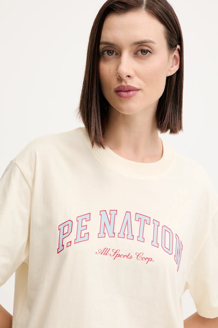 Bavlněné tričko P.E Nation Heritage béžová 253T108