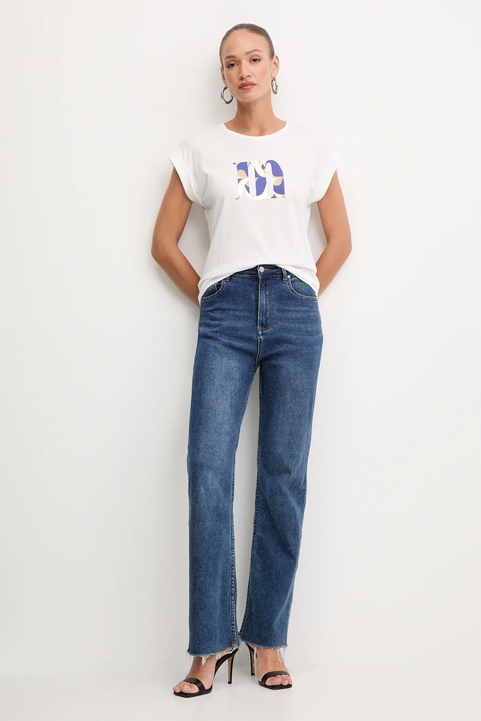 Morgan t-shirt DEM biały AW25
