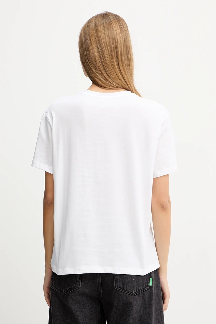 Odzież Liu Jo t-shirt bawełniany MF5345.JS923 biały