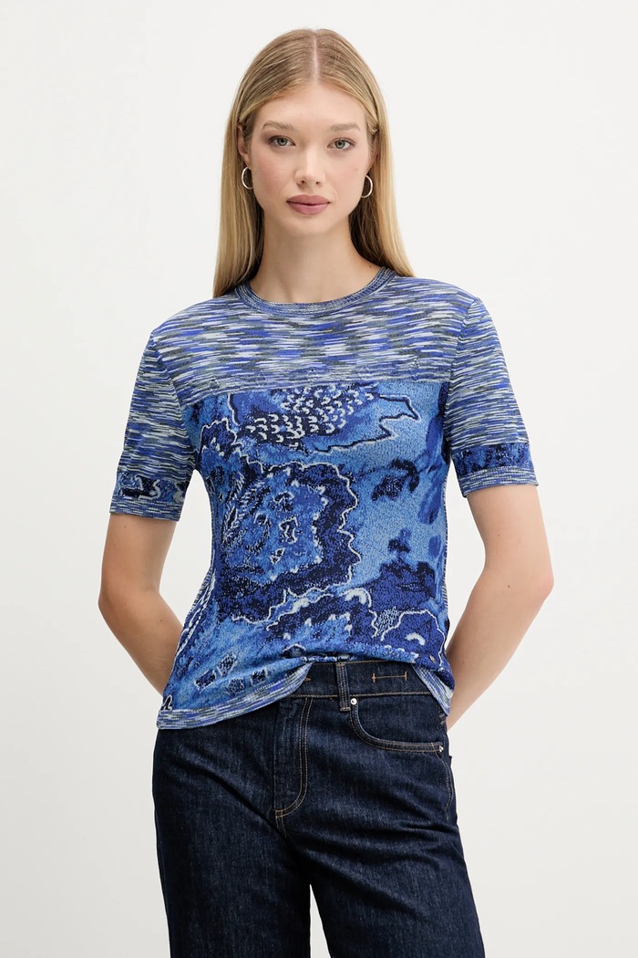 Tričko Desigual DANAE slim modrá 25WWTF04