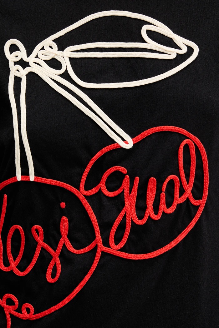 Desigual tricou din bumbac BERLIN 25WWTK51 negru