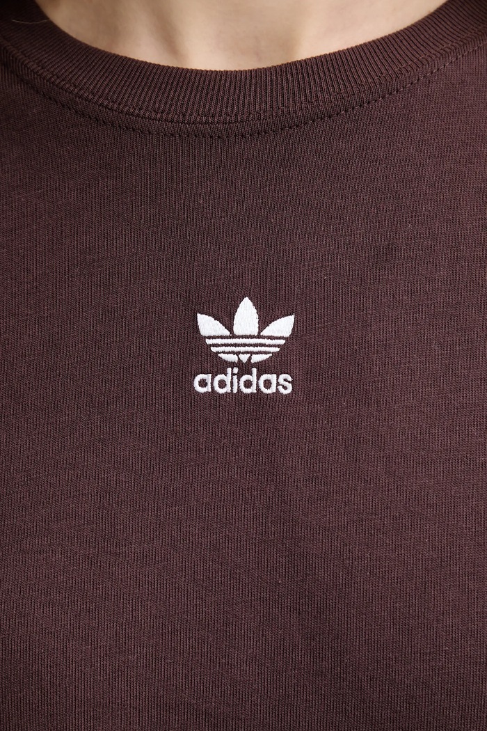 Βαμβακερό μπλουζάκι adidas Originals Boyfriend Tee KW1907 καφέ