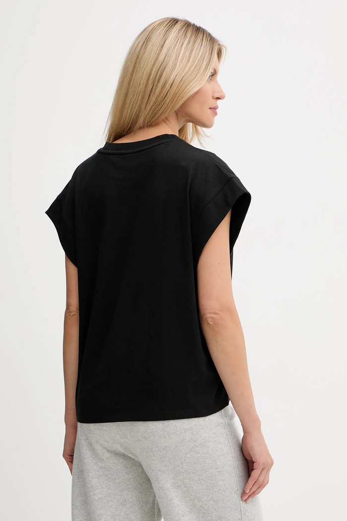 Βαμβακερό μπλουζάκι BOSS Orange San Jared-C 50547799 μαύρο AW25