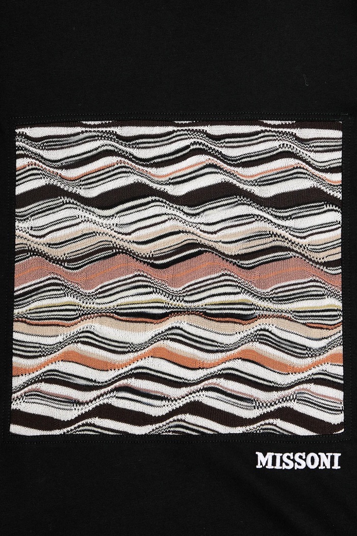 Bavlnené tričko Missoni DS25WL06.BJ00PJ čierna