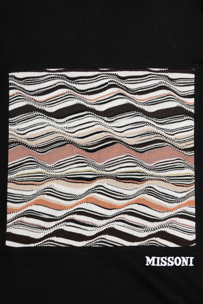 Bavlnené tričko Missoni DS25WL06.BJ00PJ čierna