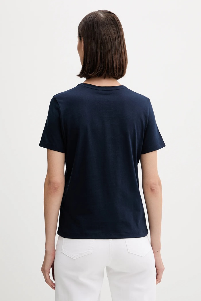 Ρούχα Βαμβακερό μπλουζάκι Tommy Hilfiger WW0WW46120 σκούρο μπλε