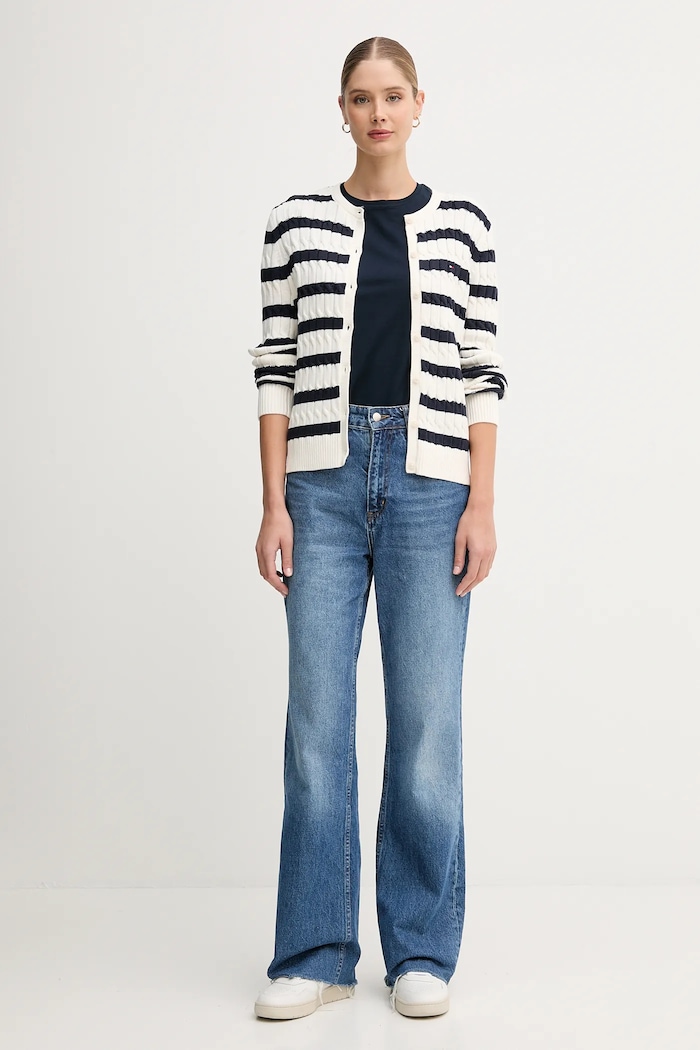 Βαμβακερό μπλουζάκι Tommy Hilfiger WW0WW46153 σκούρο μπλε AW25