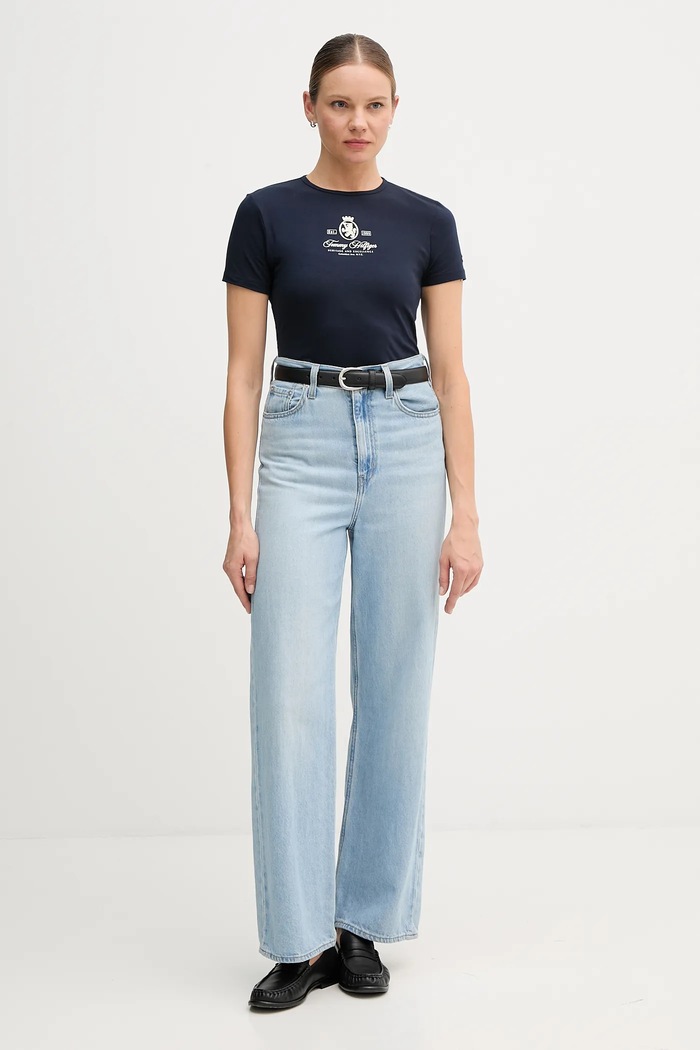 Tommy Hilfiger tricou WW0WW47316 bleumarin AW25