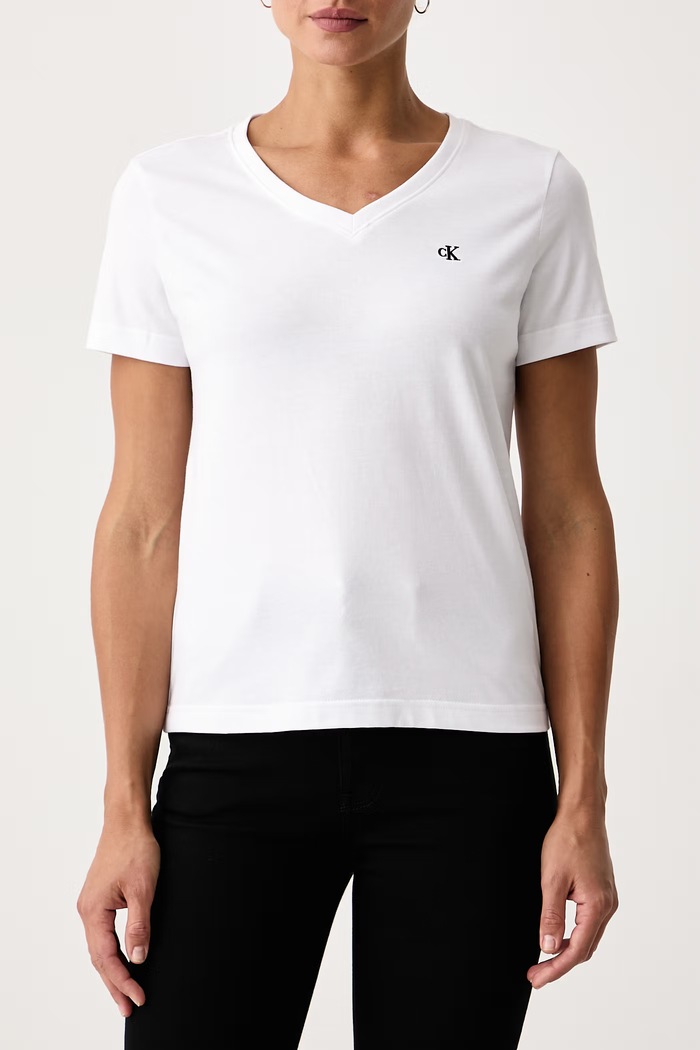 Odzież Calvin Klein Jeans T-shirt damski bawełniany LV047B205G biały