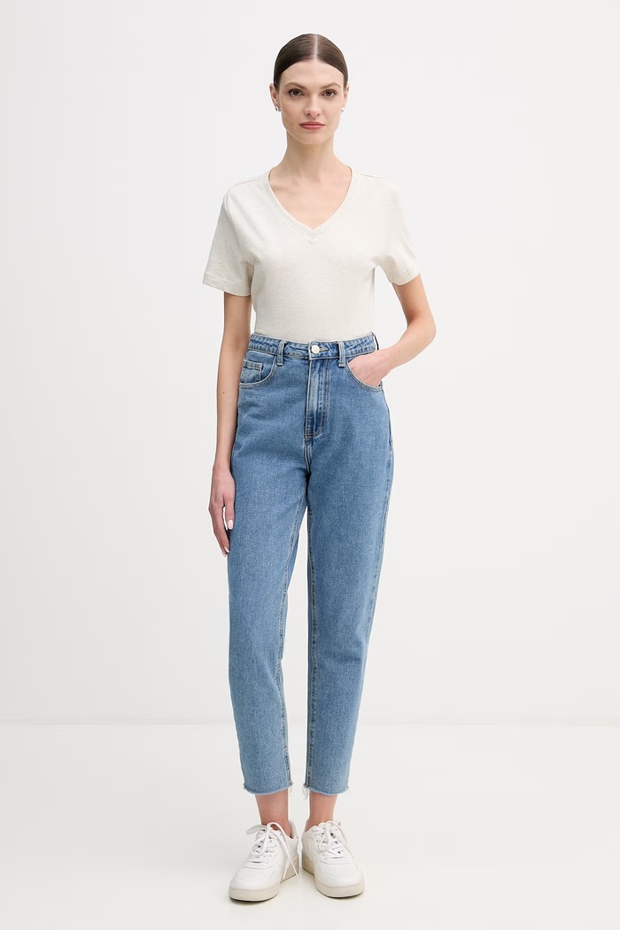 Calvin Klein Jeans tricou din bumbac LV047B205G bej SS26