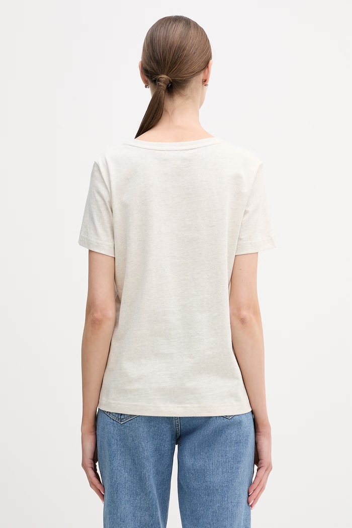 Îmbrăcăminte Calvin Klein Jeans tricou din bumbac LV047B205G bej