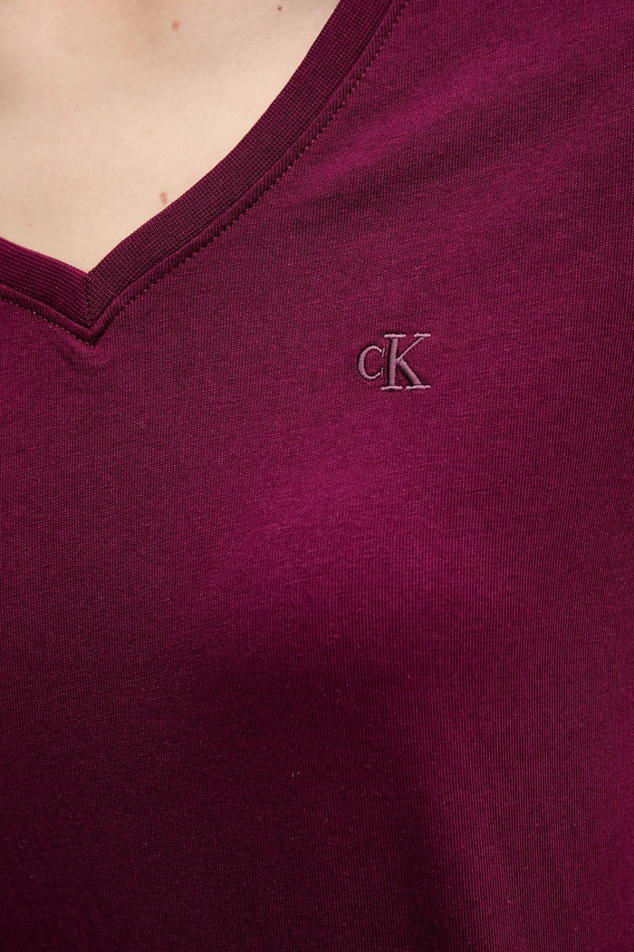 Bavlněné tričko Calvin Klein Jeans LV047B205G fialová