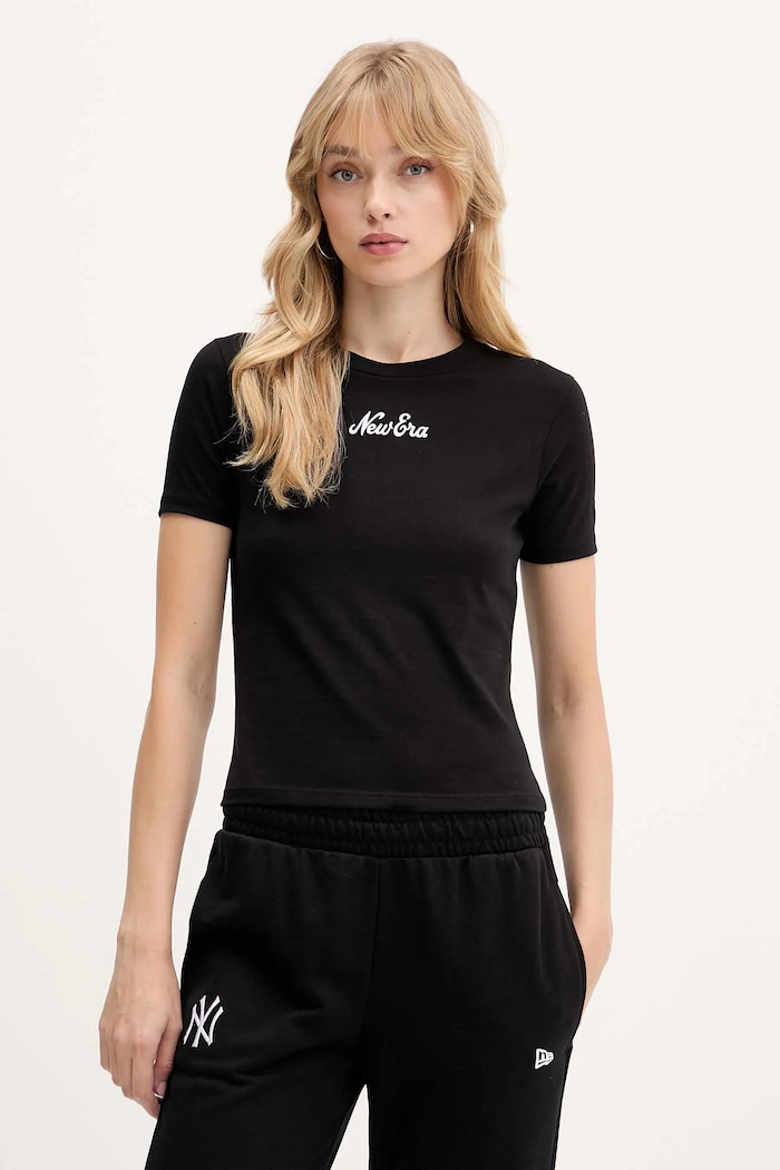 New Era tricou imprimeu negru 60564944