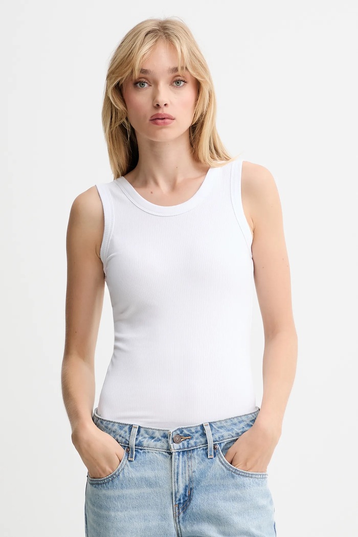 Top Calvin Klein slim biela LV044D218G