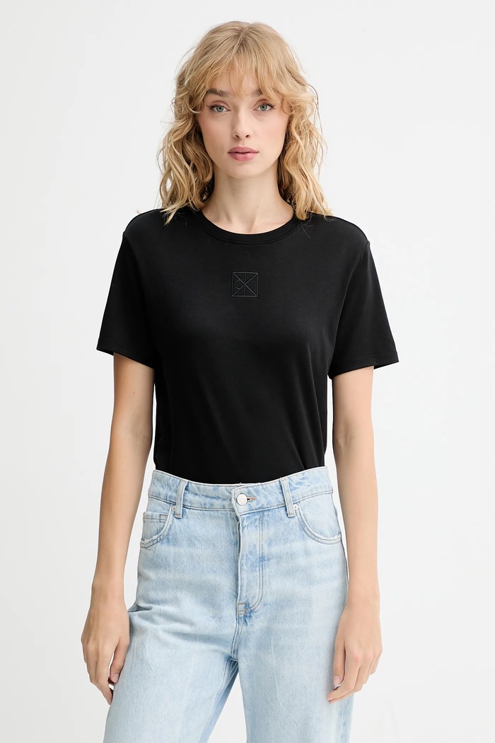 Bavlnené tričko Calvin Klein jednofarebný čierna LV044D201G