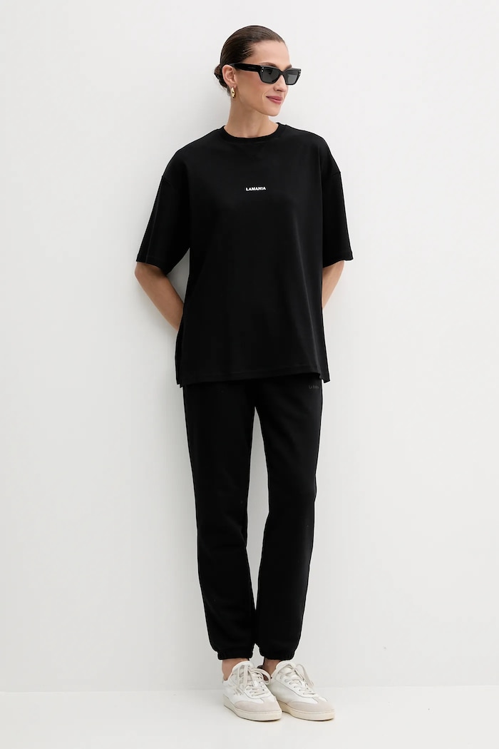 La Mania t-shirt bawełniany TEEZY czarny AW25