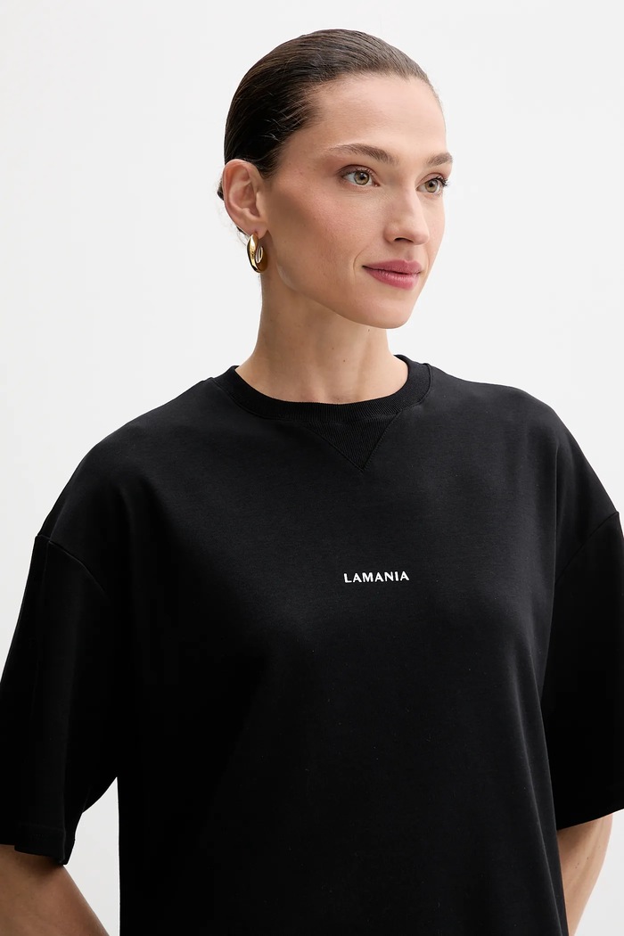 La Mania t-shirt bawełniany czarny TEEZY