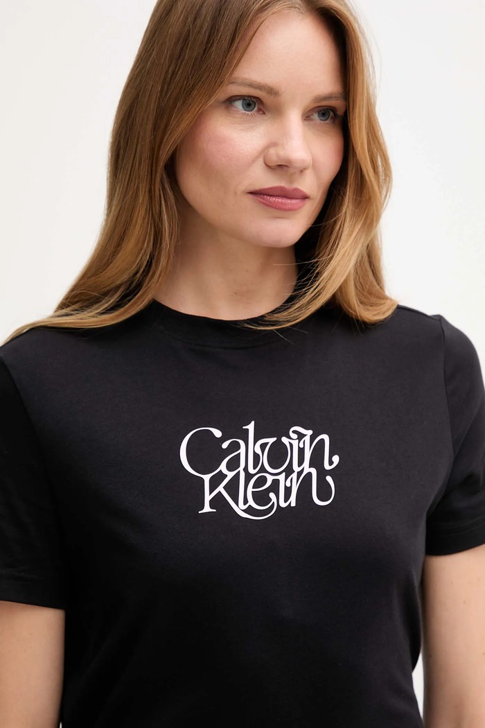 Bavlnené tričko Calvin Klein Jeans čierna LV047D210G
