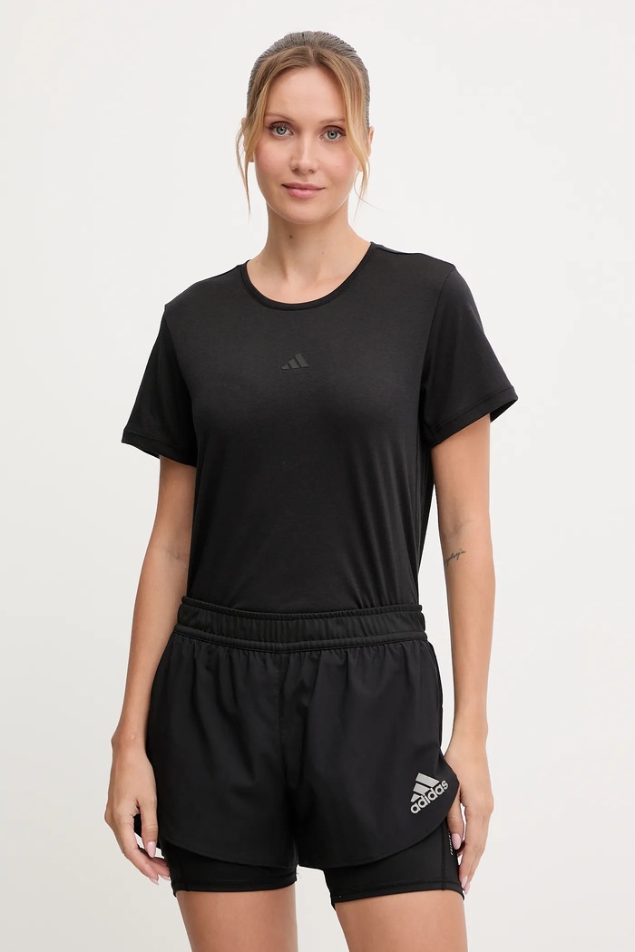 Tričko na jogu adidas Performance Motion jednofarebný čierna JM4479