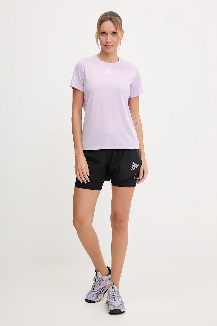 adidas Performance t-shirt treningowy Aeroready Wourkout Essentials JY4574 fioletowy AW25