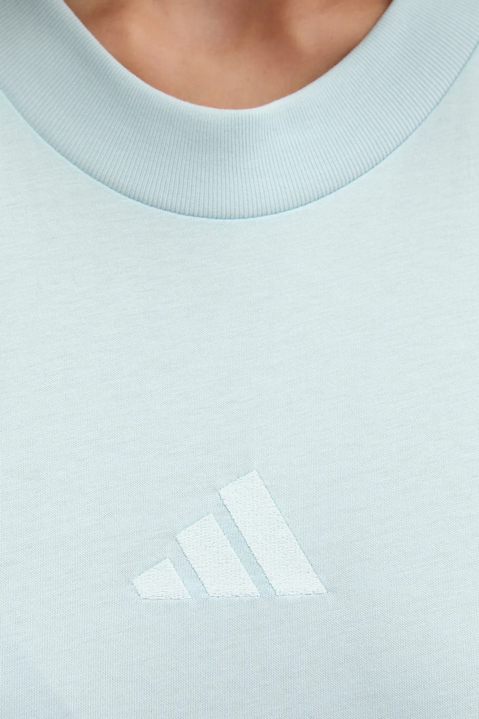 adidas t-shirt bawełniany All Szn JV9840 turkusowy