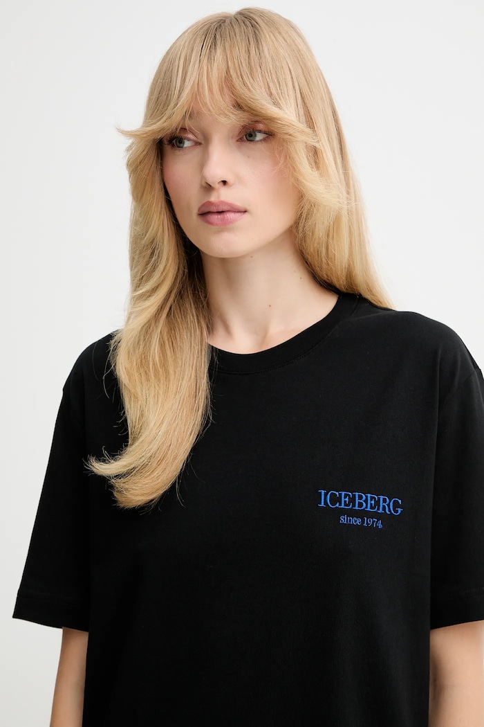 Bavlnené tričko Iceberg čierna F046.6327.