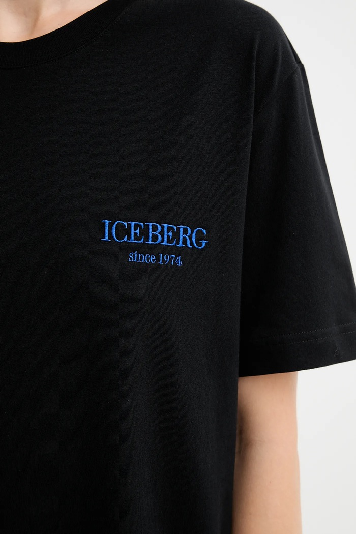 Bavlnené tričko Iceberg F046.6327. čierna