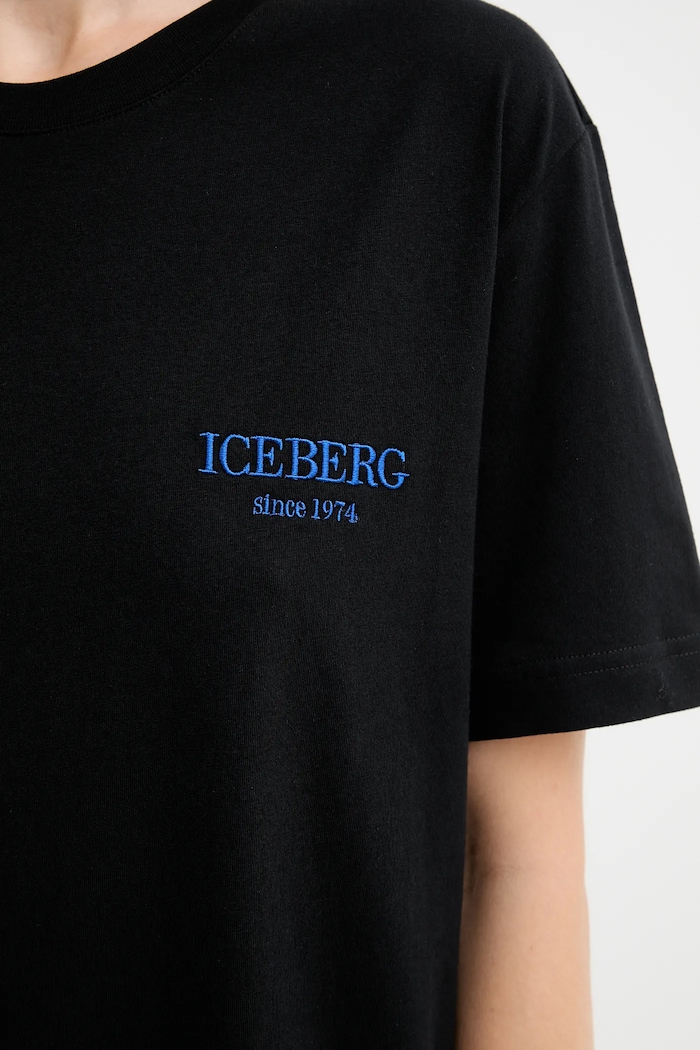 Bavlnené tričko Iceberg F046.6327. čierna