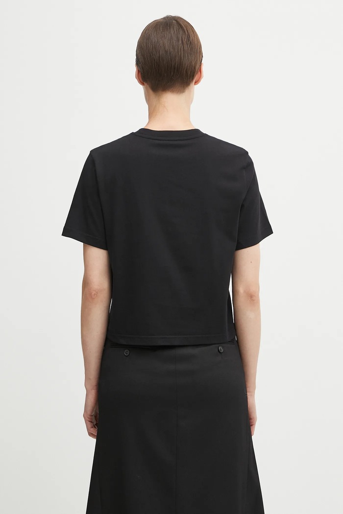 Clothing JW Anderson cotton t-shirt Anchor Embroidery Panelled Cropped JT0259.PG1715 black