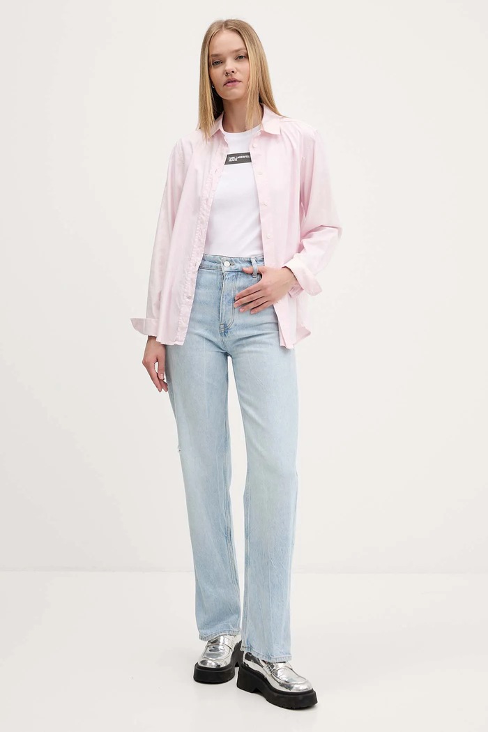 Bavlnené tričko Karl Lagerfeld Jeans A4W17002 biela AW25