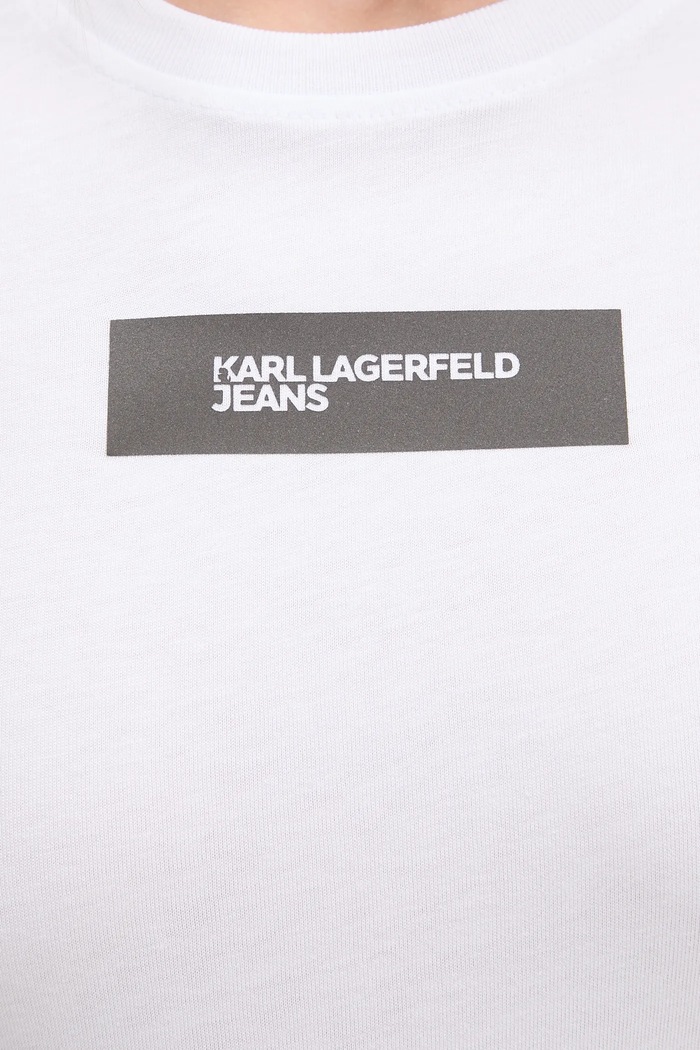 Bavlnené tričko Karl Lagerfeld Jeans A4W17002 biela