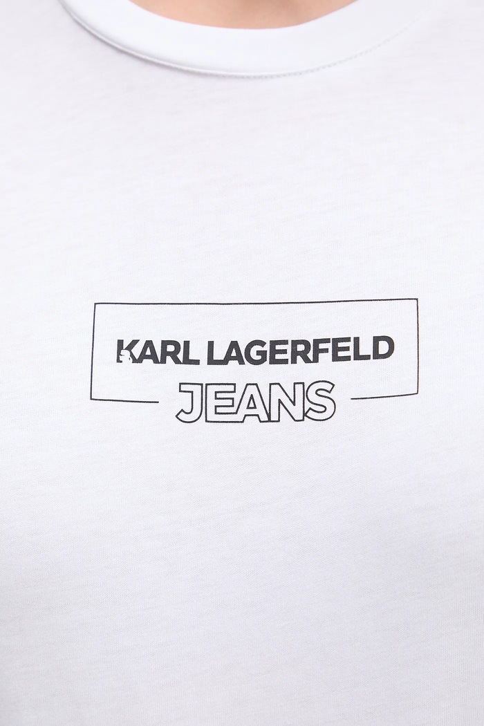 Karl Lagerfeld Jeans tričko dámske bavlnené A4W17003 biela